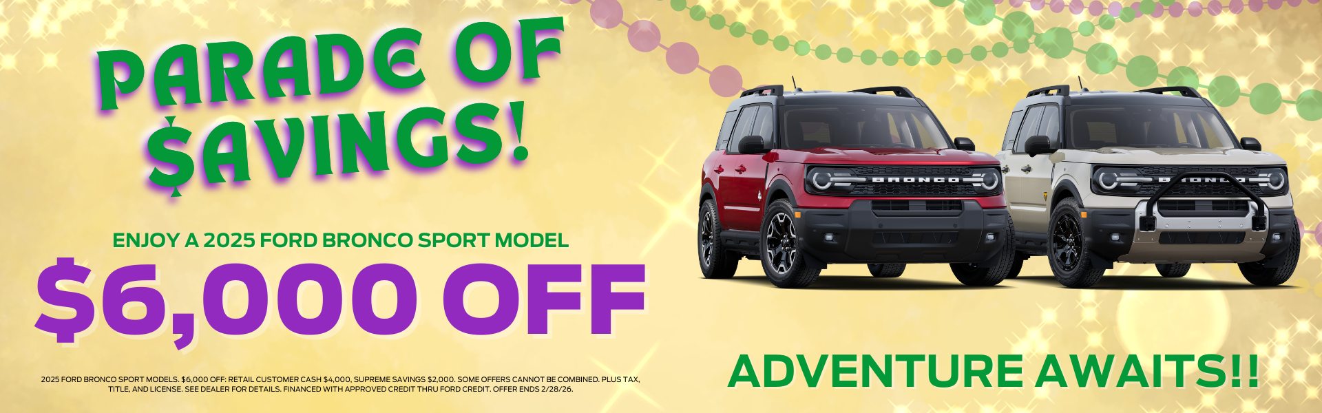 2025 Ford bronco Sport Model $6,000 OFF