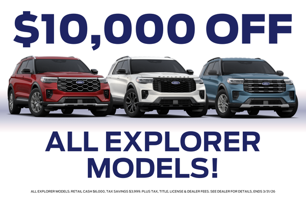 $10,000 OFF All Explorer Models!