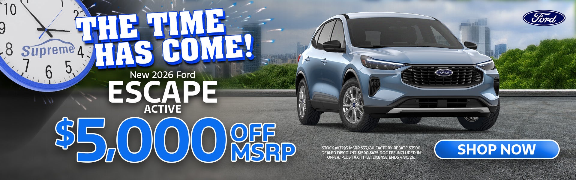 2026 Ford Escape Active $5,000 Off MSRP